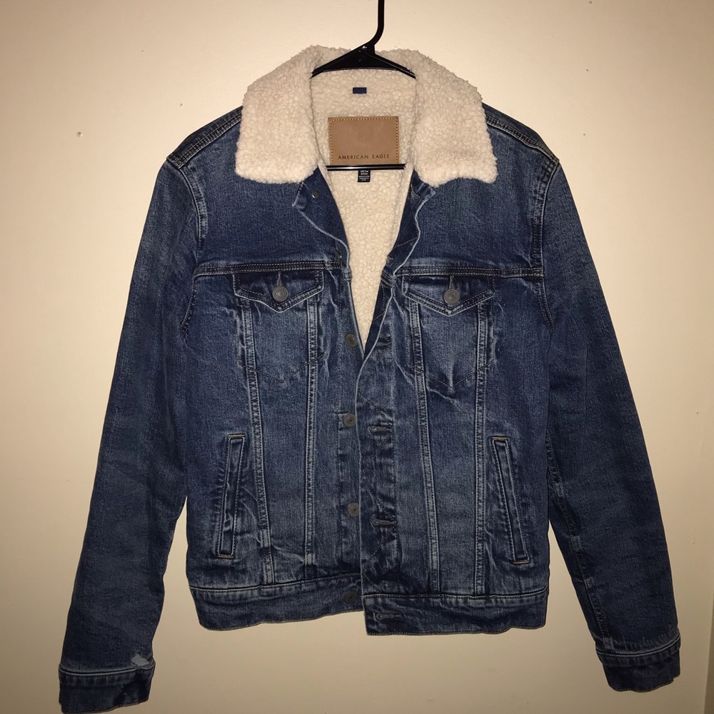 American Eagle Sherpa Jean Jacket